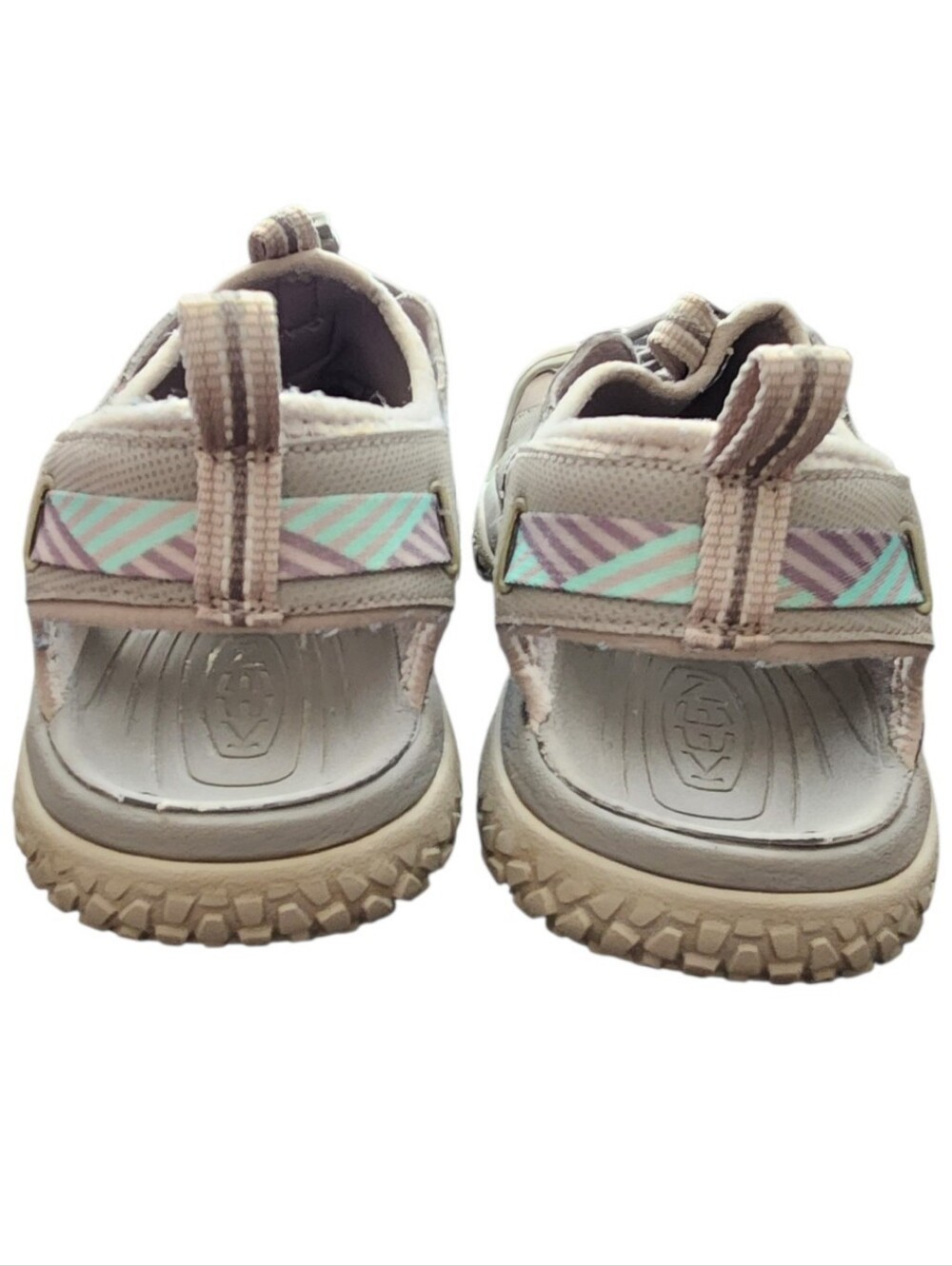 KEEN Whisper Waterproof Closed Toe Hiking Sandals Gray/Mint Green/Pink Size 9.5 - Picture 5 of 11